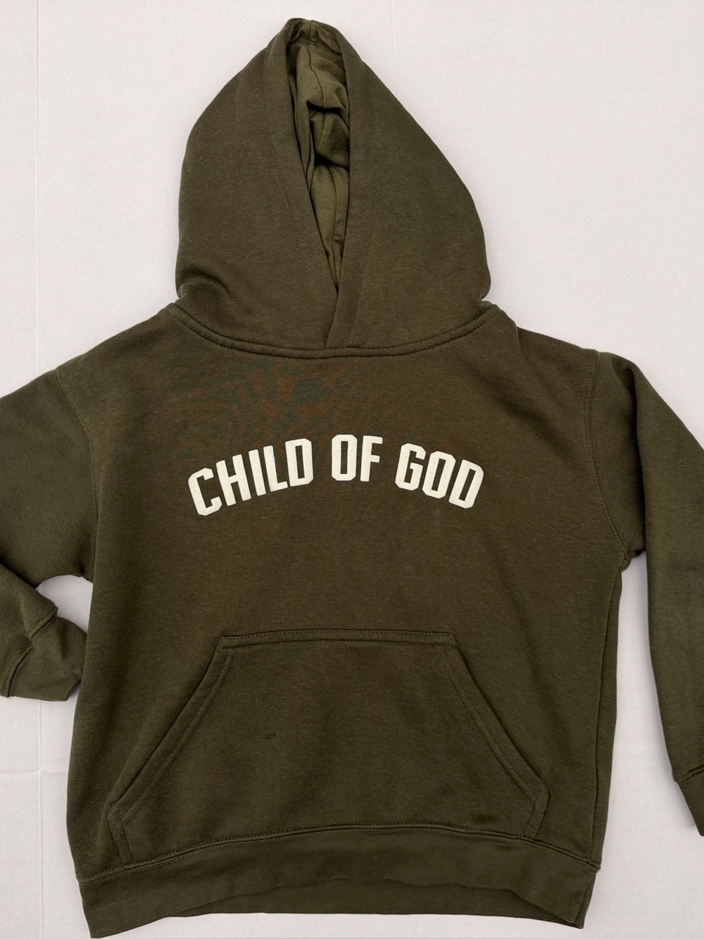Forest Frank (M)  Child of God Kids Hoodie - Olive Green